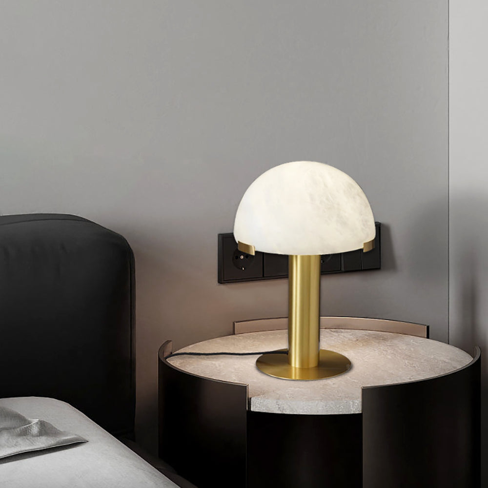 Elegancka Lampa Stołowa Alabastrowa