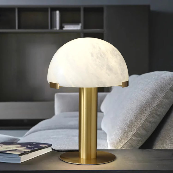 Elegancka Lampa Stołowa Alabastrowa