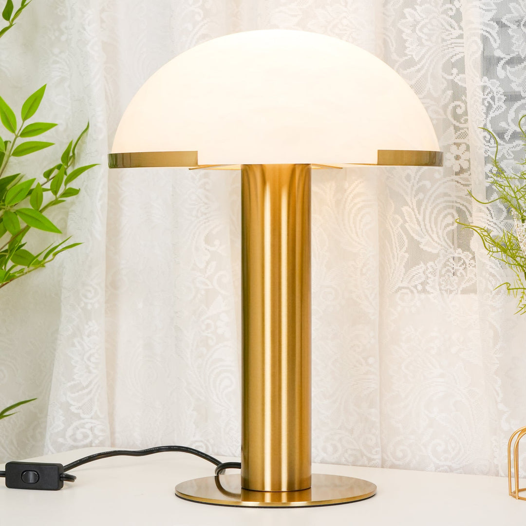 Elegancka Lampa Stołowa Alabastrowa