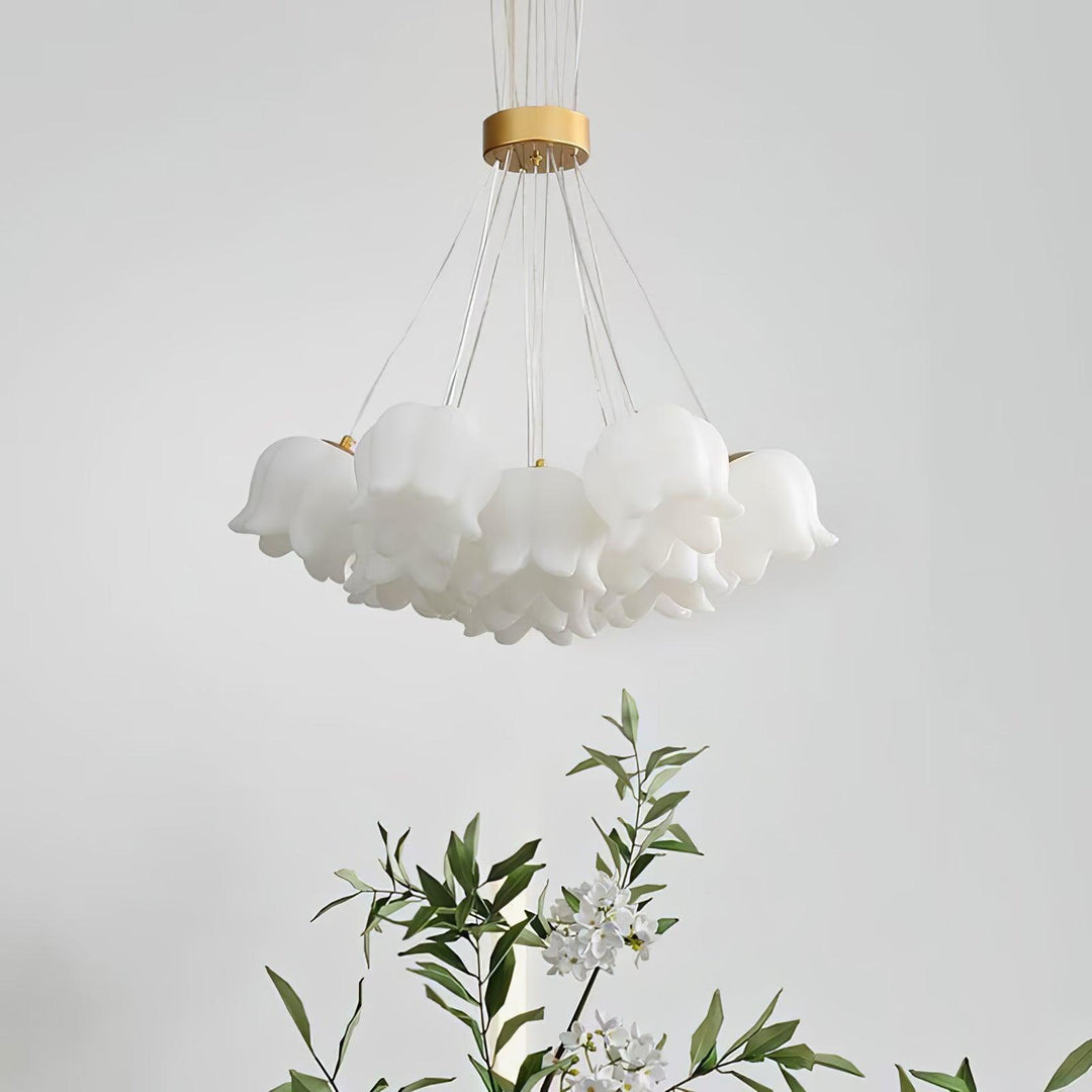 Elegancka Lampa Wisząca z Kwiatowym Motywem