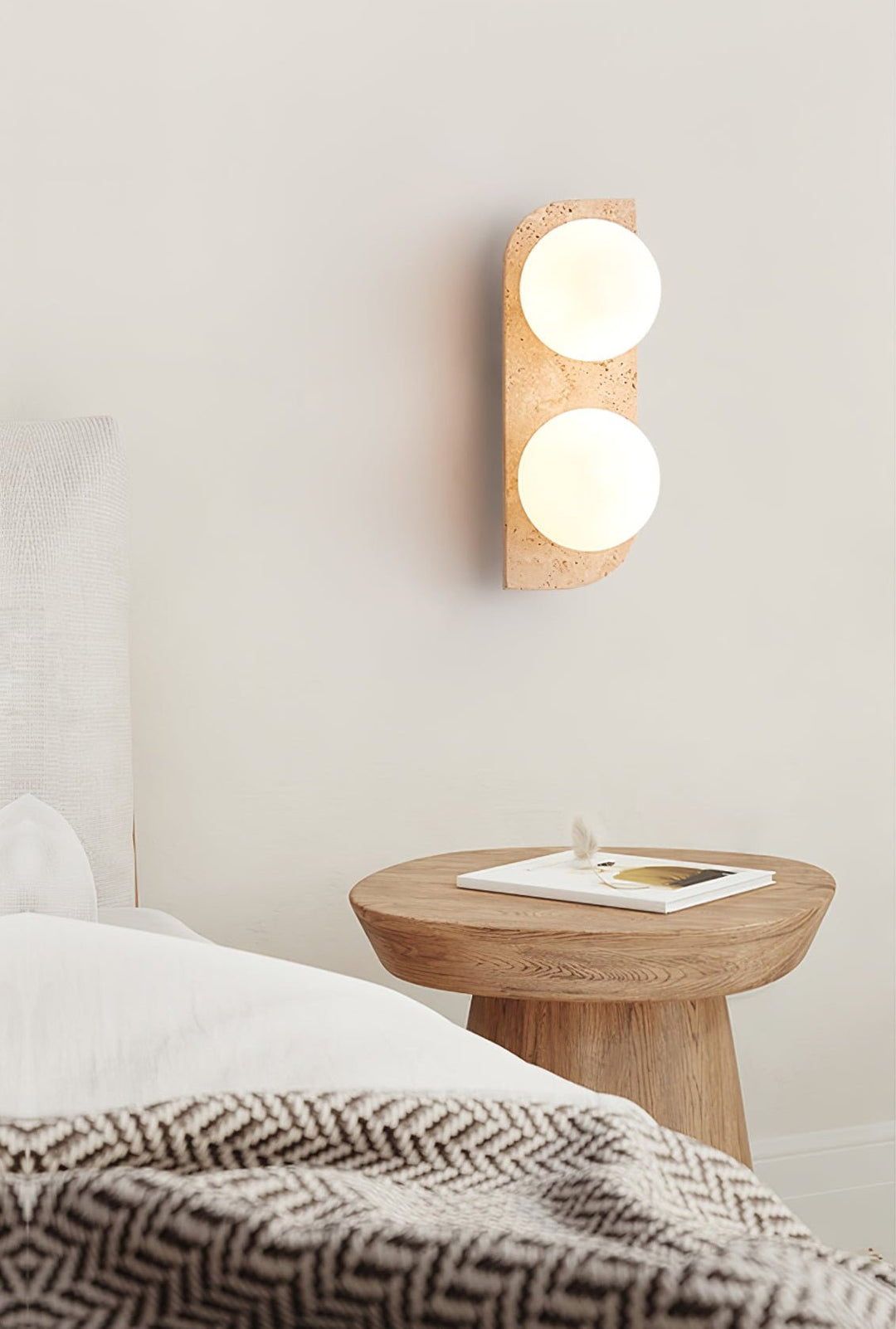 Elysian Lampa Ścienna z Trawertynu