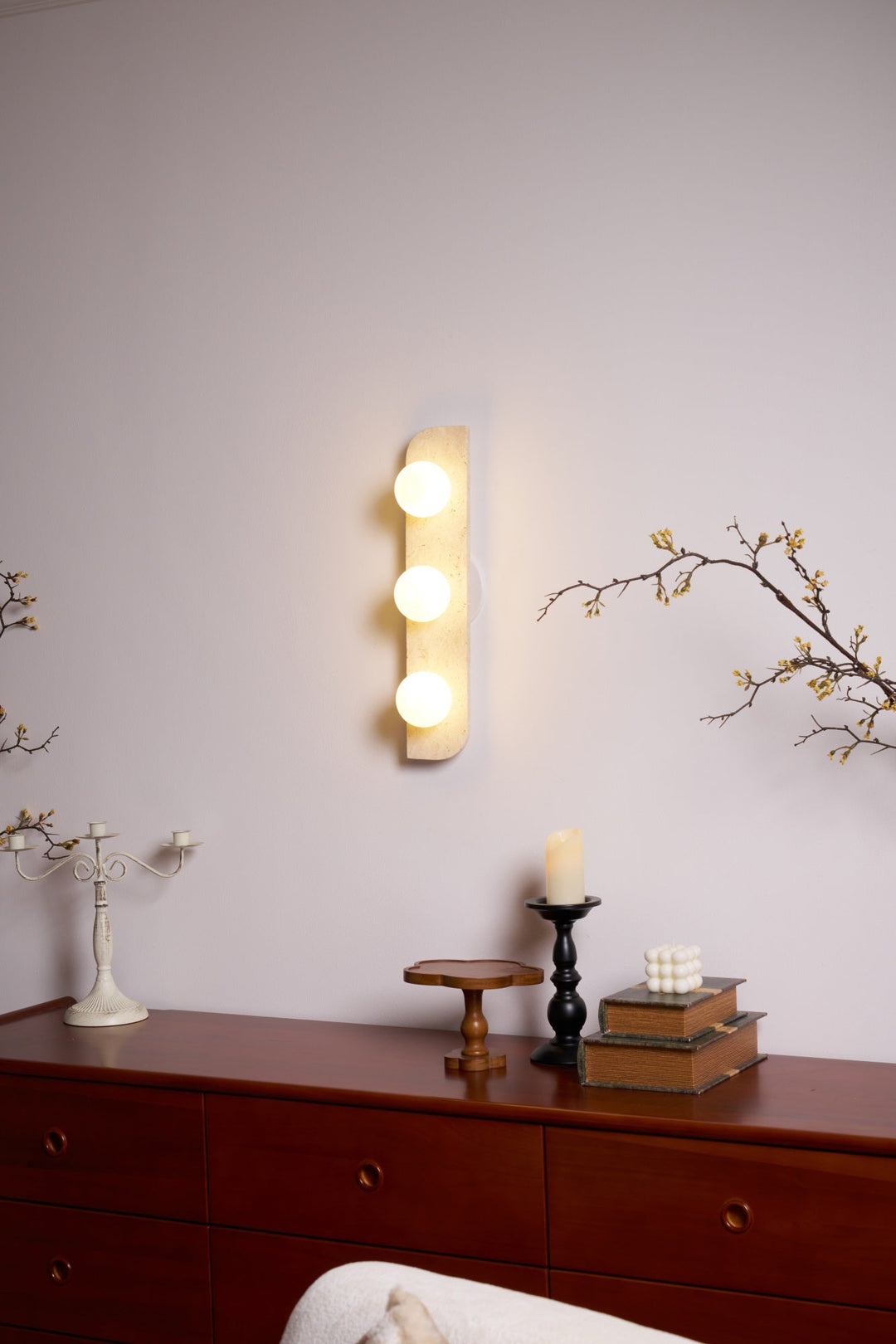 Elysian Lampa Ścienna z Trawertynu
