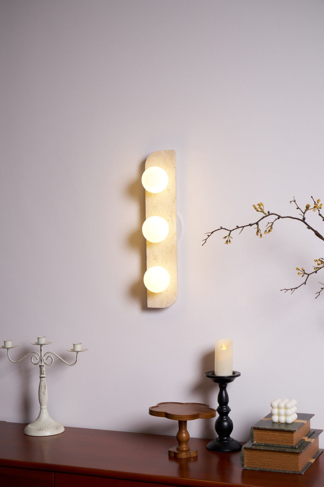 Elysian Lampa Ścienna z Trawertynu