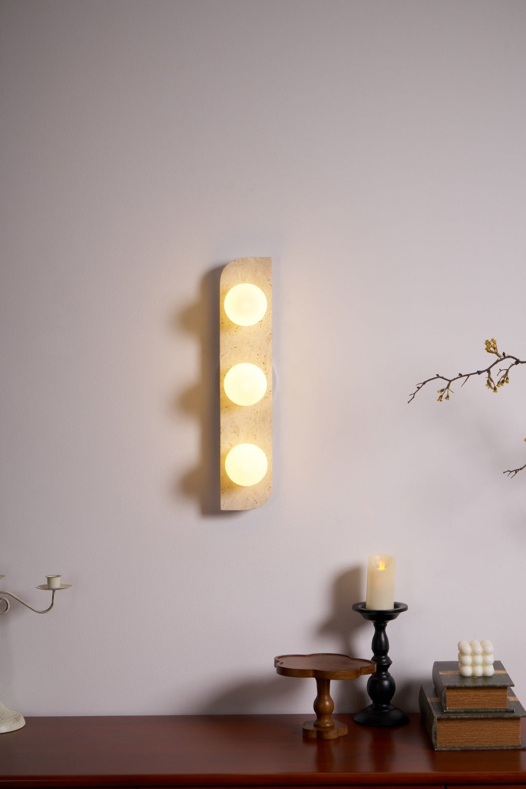 Elysian Lampa Ścienna z Trawertynu