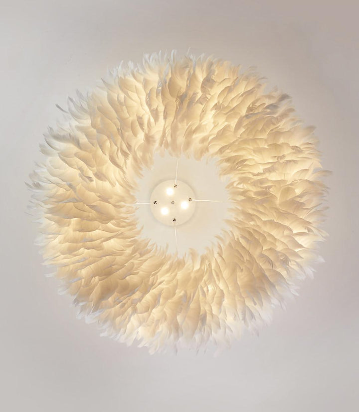 Lampa wisząca z piór gęsich