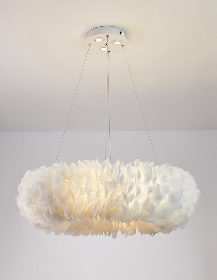 Lampa wisząca z piór gęsich