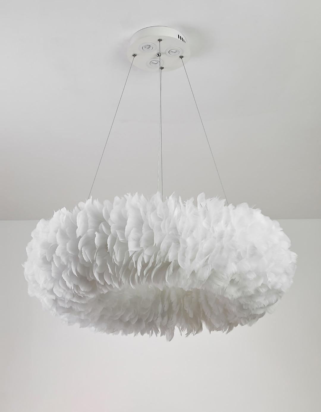 Lampa wisząca z piór gęsich