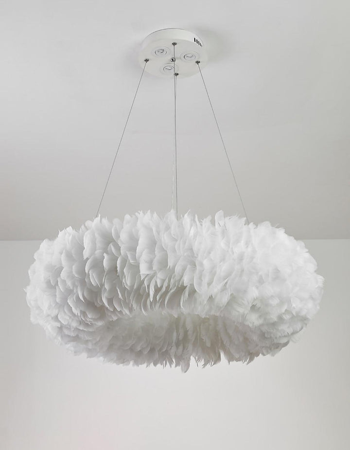 Lampa wisząca z piór gęsich