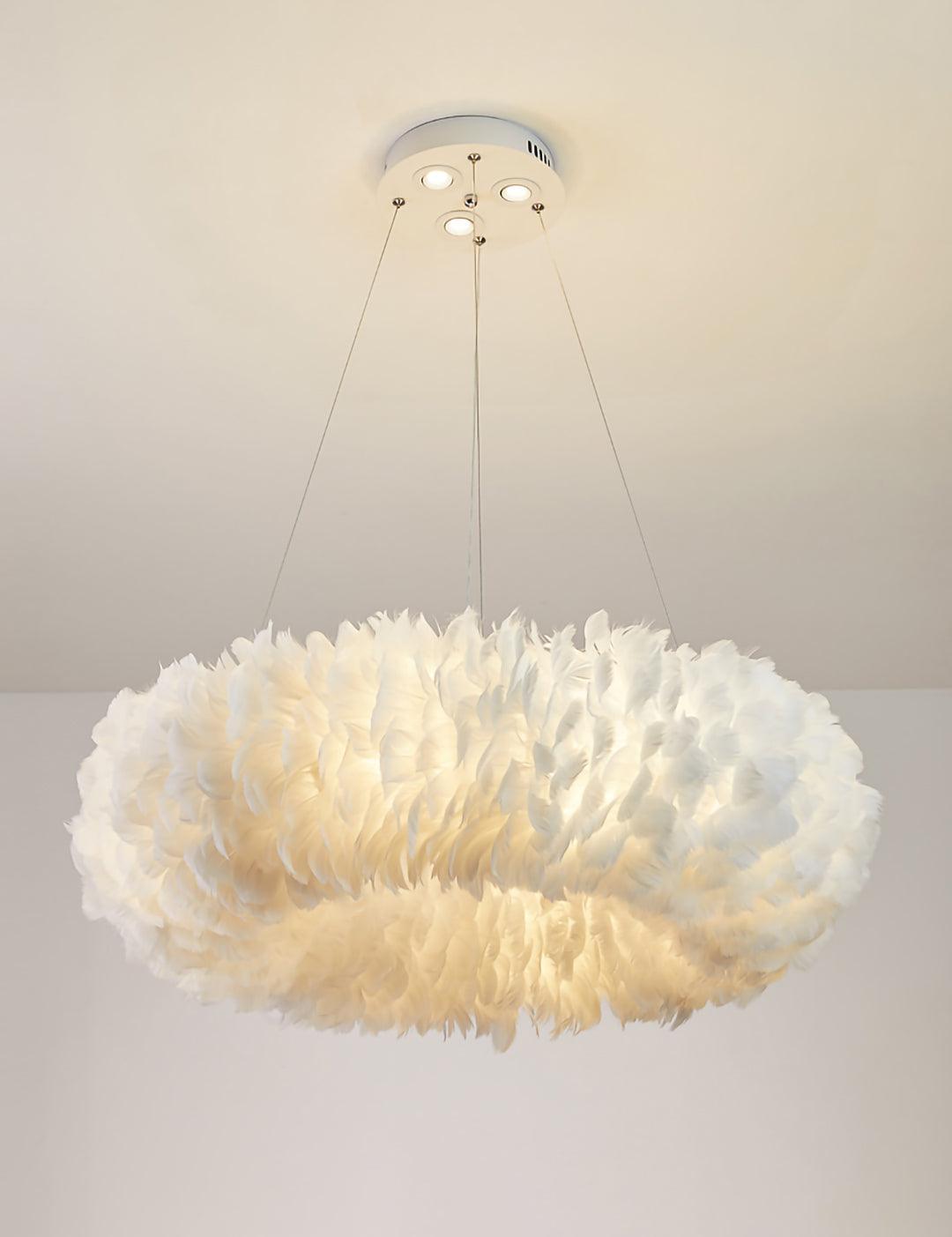 Lampa wisząca z piór gęsich