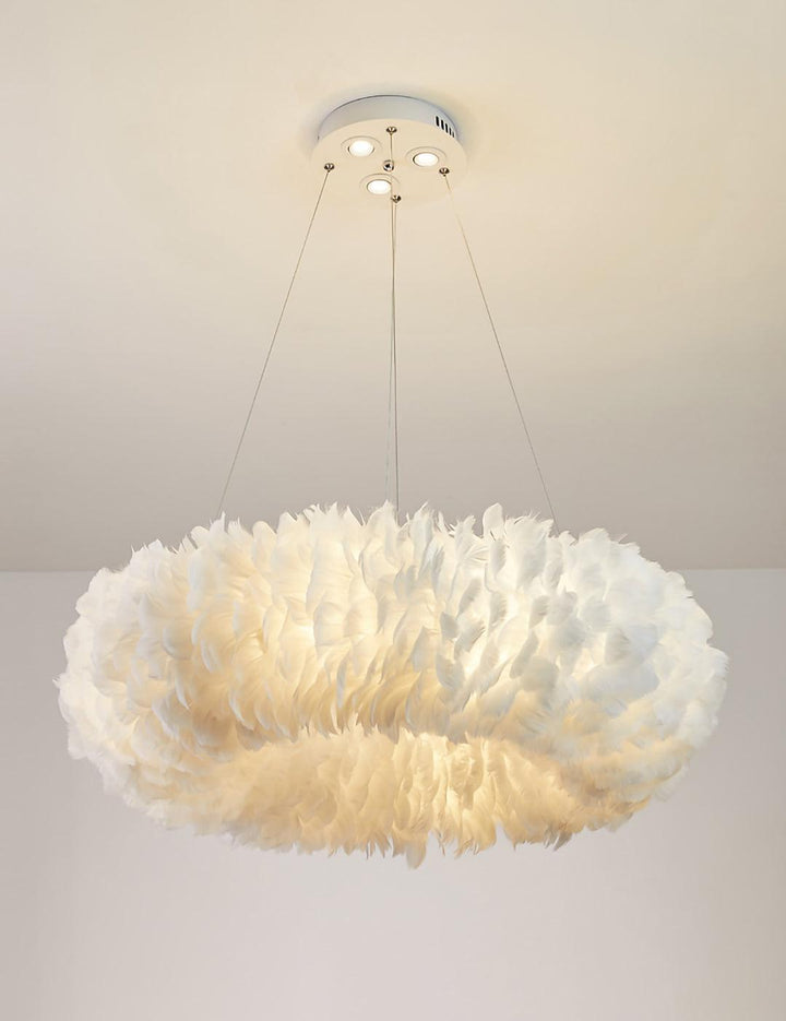 Lampa wisząca z piór gęsich