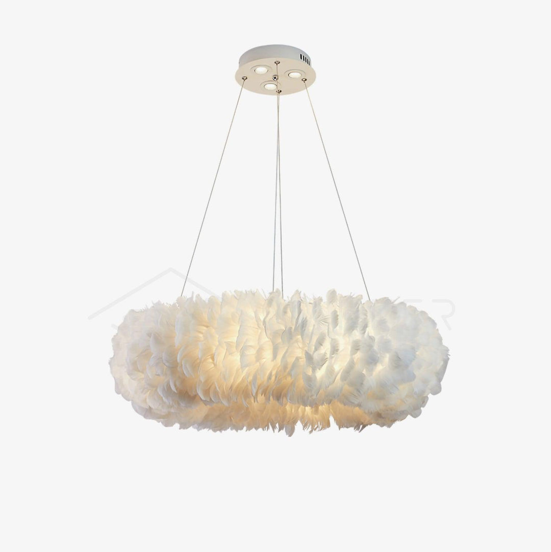 Lampa wisząca z piór gęsich