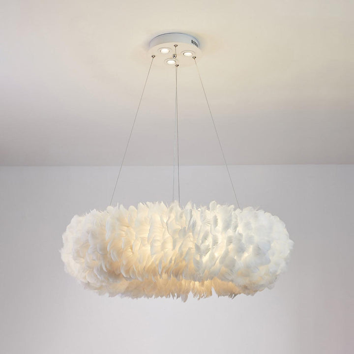 Lampa wisząca z piór gęsich