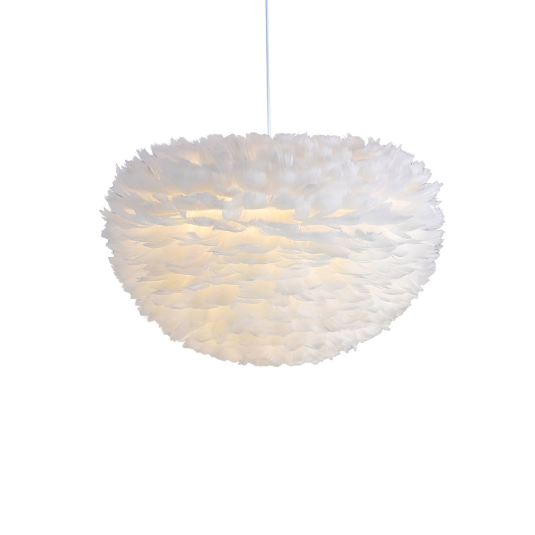 Lampa wisząca z piór gęsich