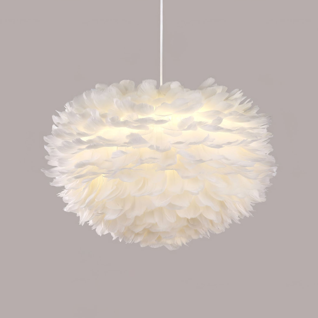 Lampa wisząca z piór gęsich