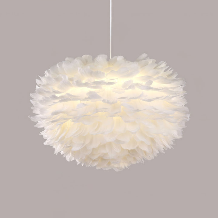 Lampa wisząca z piór gęsich