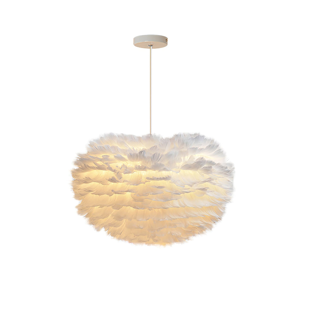 Lampa wisząca z piór gęsich