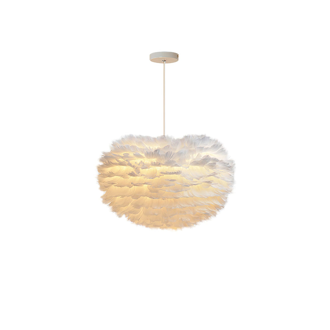 Lampa wisząca z piór gęsich