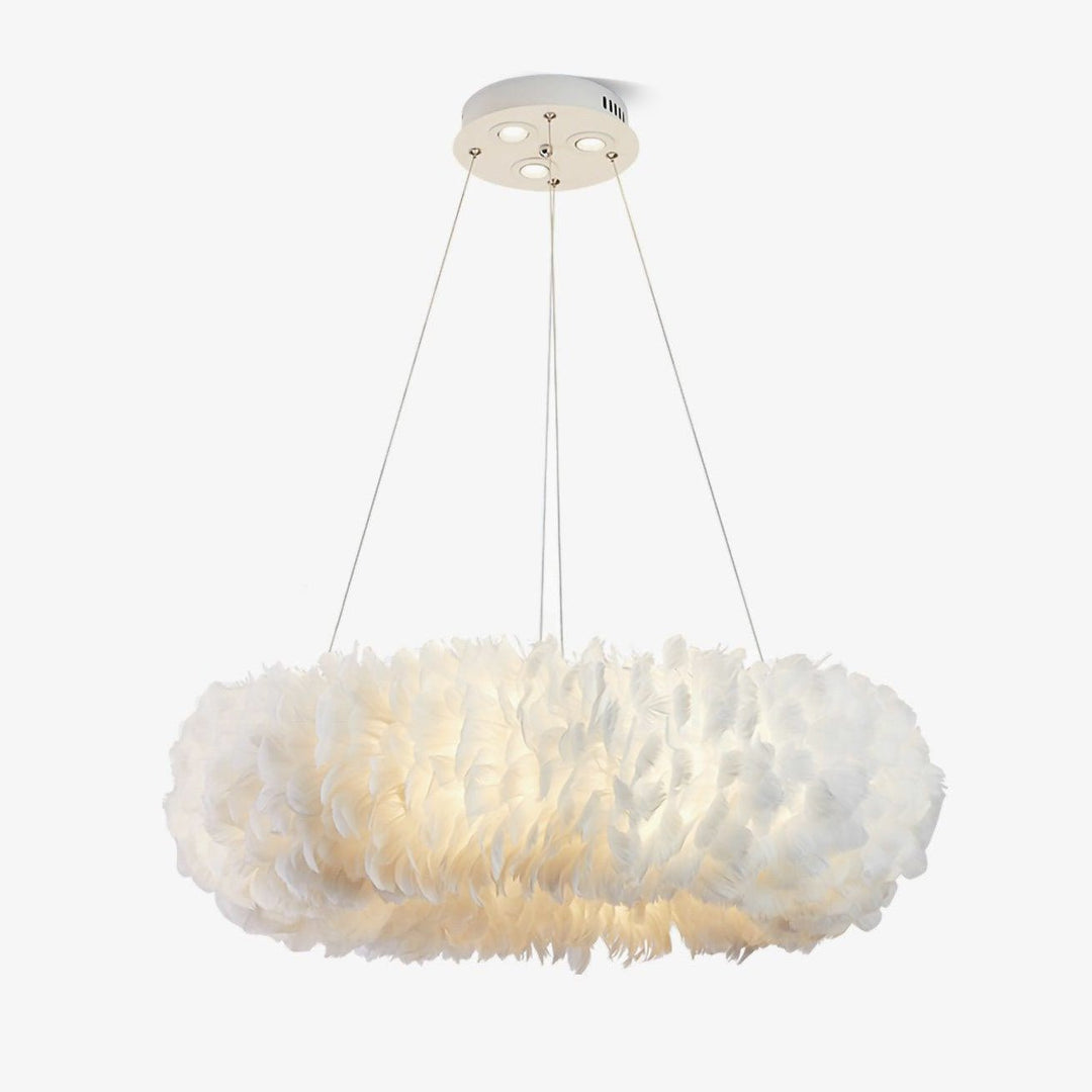 Lampa wisząca z piór gęsich