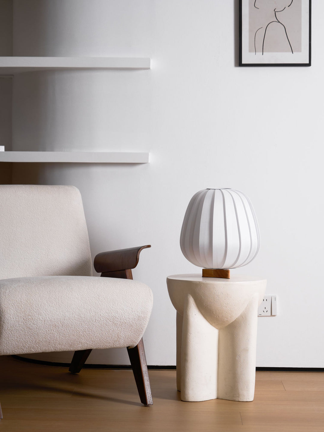 Lampa Stołowa Minimalistyczna z Tkaniny