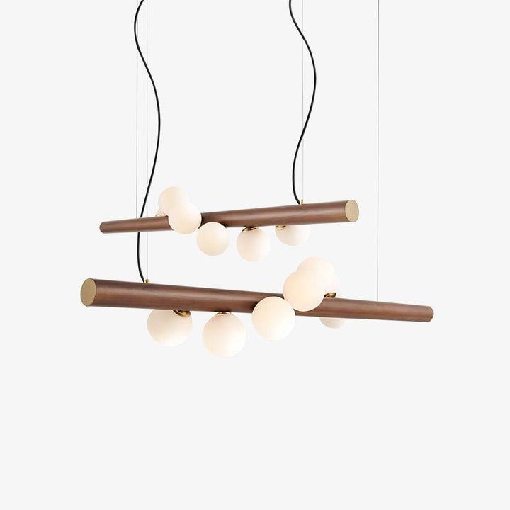 Skandynawska Lampa Wisząca z Drewna
