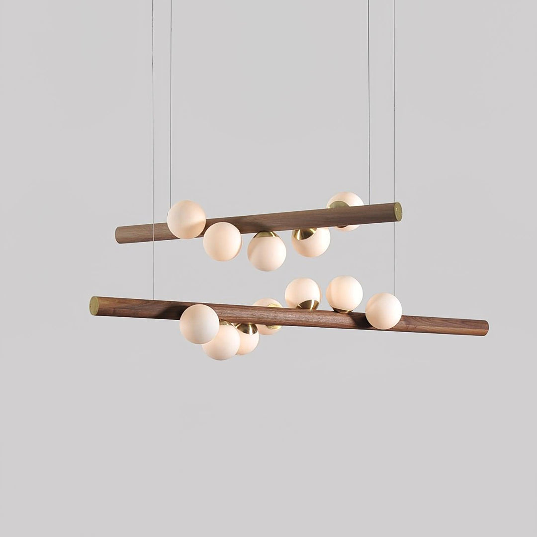 Skandynawska Lampa Wisząca z Drewna
