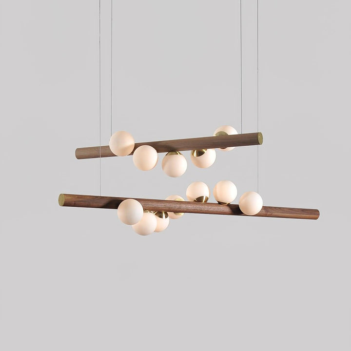 Skandynawska Lampa Wisząca z Drewna