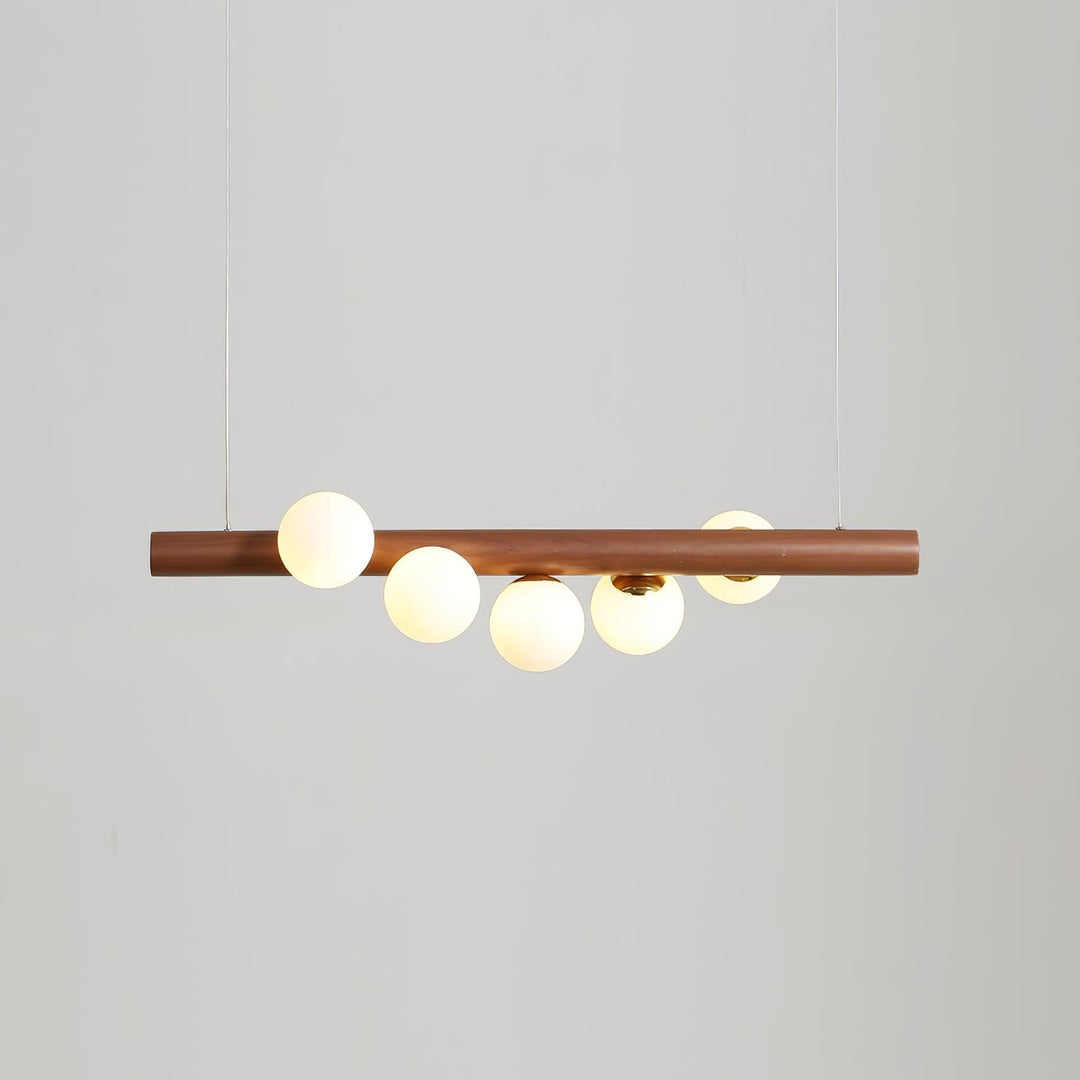 Skandynawska Lampa Wisząca z Drewna