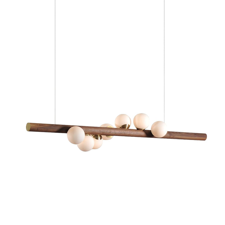 Skandynawska Lampa Wisząca z Drewna