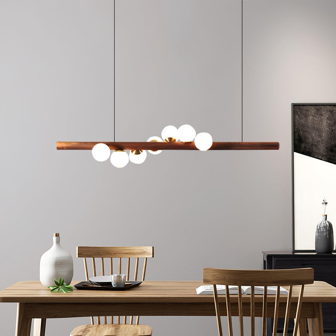 Skandynawska Lampa Wisząca z Drewna