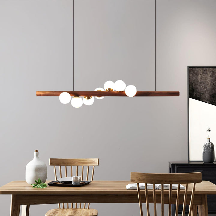 Skandynawska Lampa Wisząca z Drewna