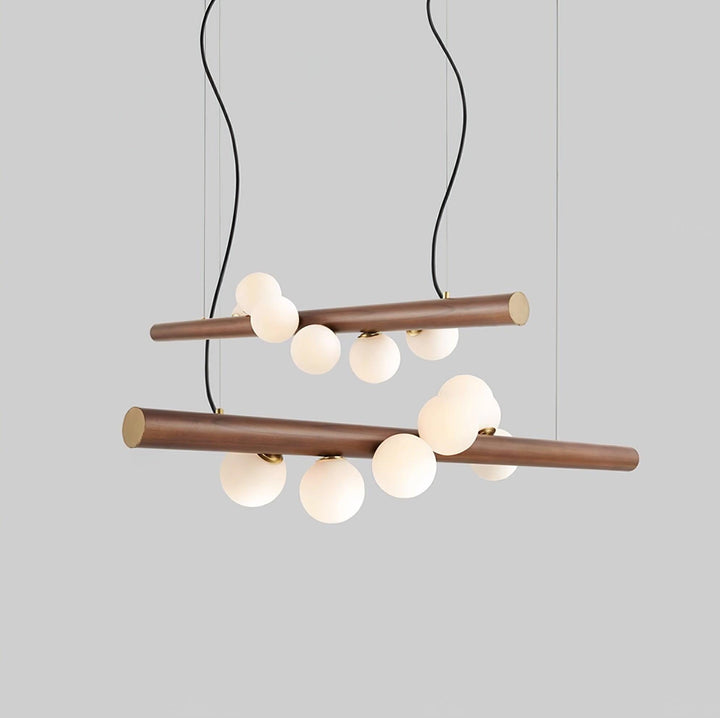 Skandynawska Lampa Wisząca z Drewna