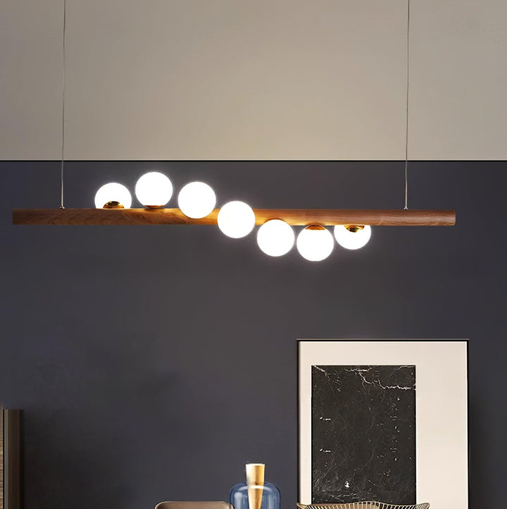Skandynawska Lampa Wisząca z Drewna