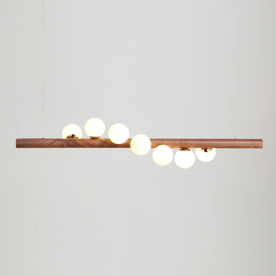 Skandynawska Lampa Wisząca z Drewna