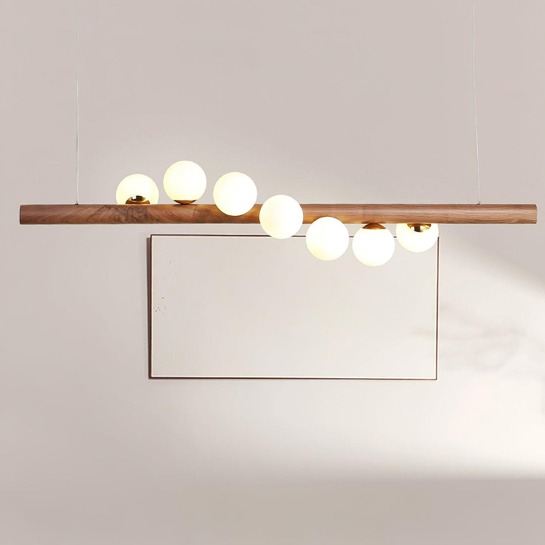 Skandynawska Lampa Wisząca z Drewna