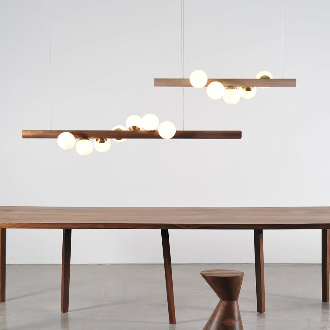 Skandynawska Lampa Wisząca z Drewna