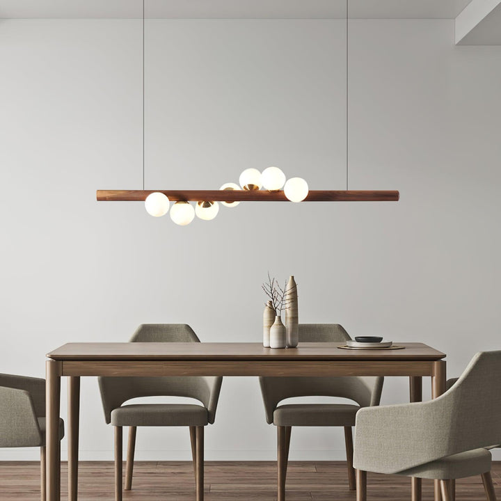 Skandynawska Lampa Wisząca z Drewna