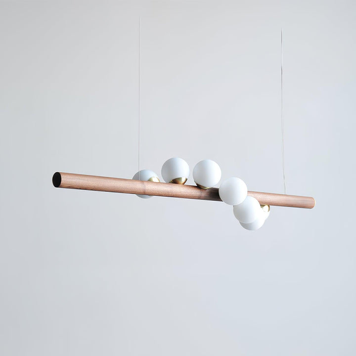 Skandynawska Lampa Wisząca z Drewna
