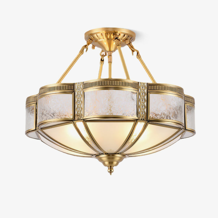 Kwiatowa Lampa Sufitowa z Mosiądzu