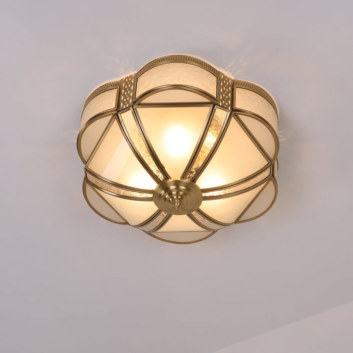 Kwiatowa Lampa Sufitowa z Mosiądzu