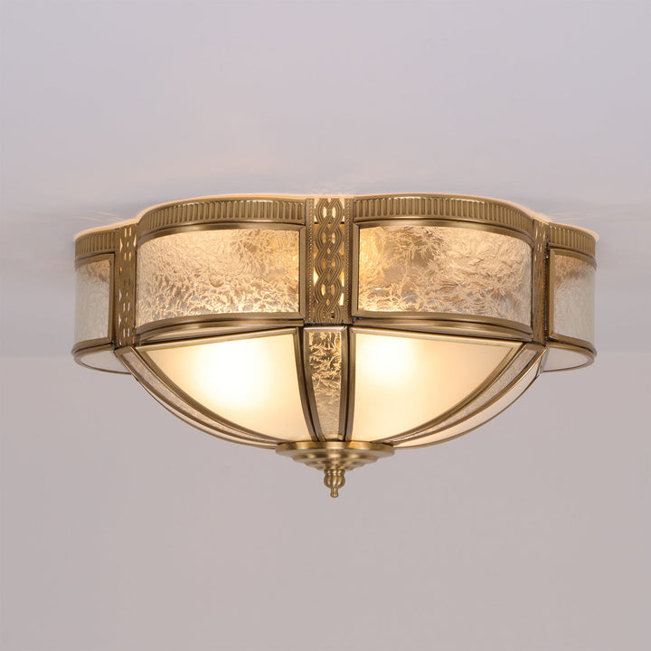 Kwiatowa Lampa Sufitowa z Mosiądzu