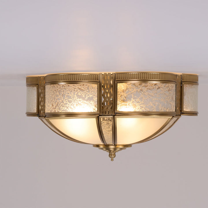 Kwiatowa Lampa Sufitowa z Mosiądzu