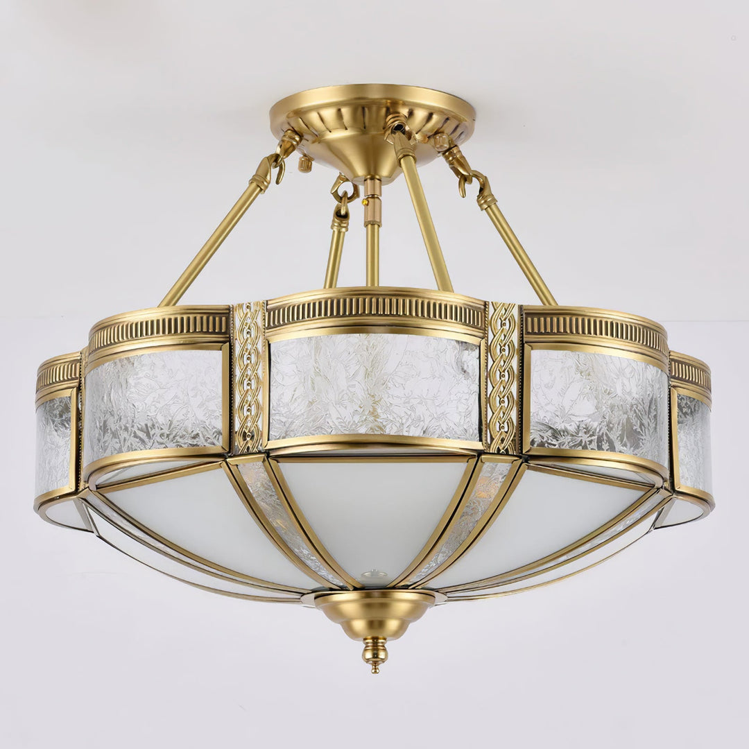 Kwiatowa Lampa Sufitowa z Mosiądzu