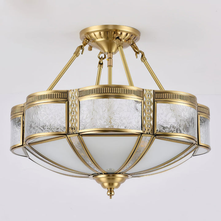 Kwiatowa Lampa Sufitowa z Mosiądzu
