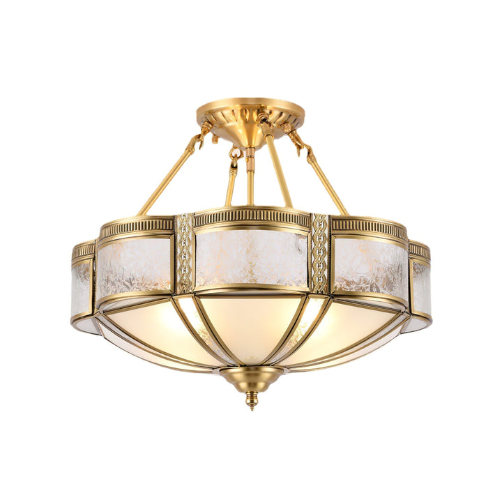 Kwiatowa Lampa Sufitowa z Mosiądzu
