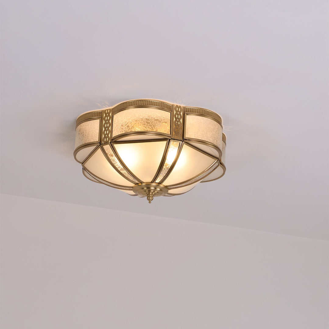 Kwiatowa Lampa Sufitowa z Mosiądzu