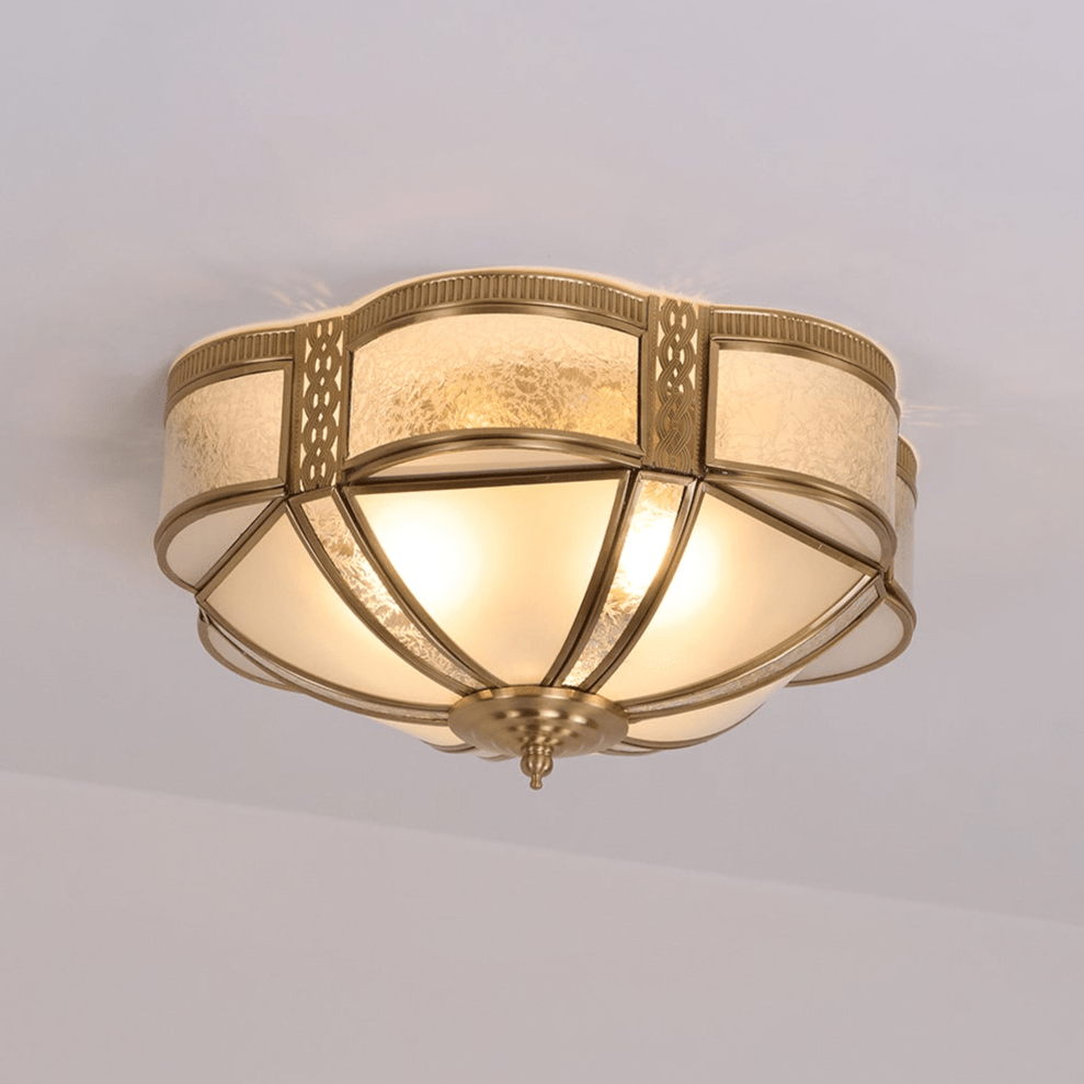 Kwiatowa Lampa Sufitowa z Mosiądzu
