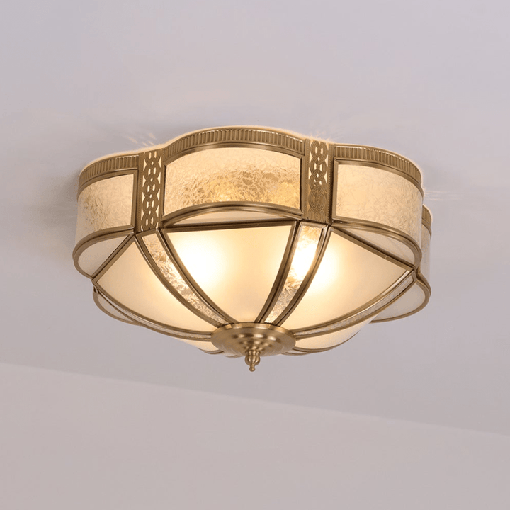Kwiatowa Lampa Sufitowa z Mosiądzu