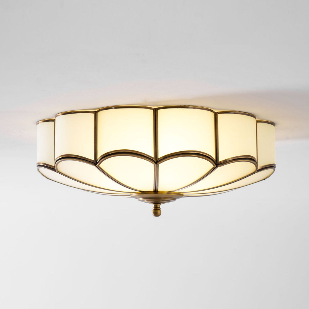 Lampa sufitowa wpuszczana w kształcie kwiatu ze szkła