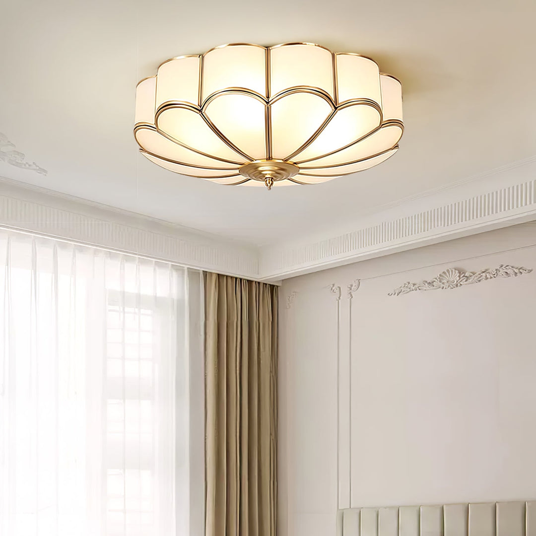 Lampa sufitowa wpuszczana w kształcie kwiatu ze szkła