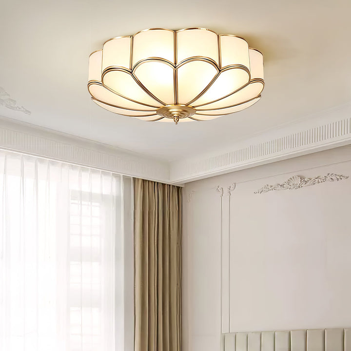 Lampa sufitowa wpuszczana w kształcie kwiatu ze szkła